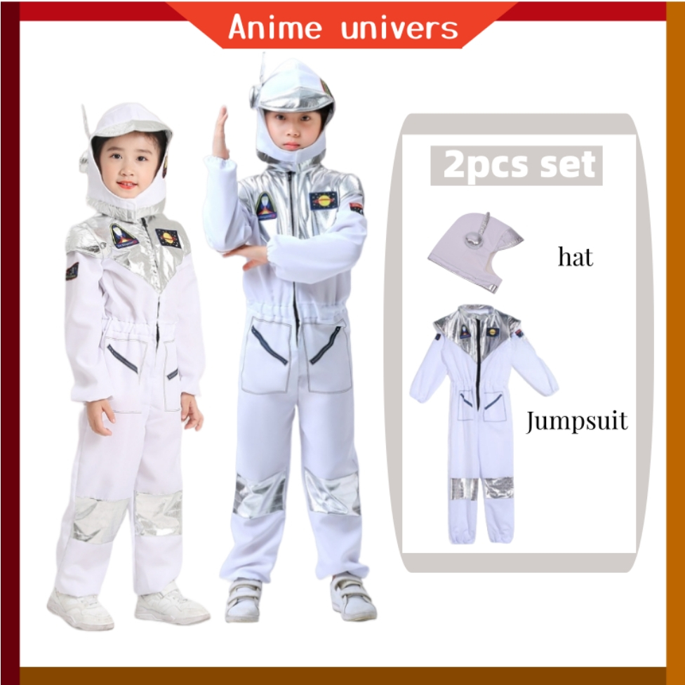 Astronaut Career Costume For Kids Boys Girl Spaceman Jumpsuit Halloween ...