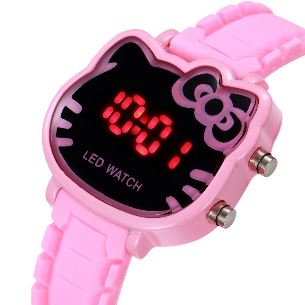 Hello Kitty Relo for Girl Silicone Children Sport Watch Waterproof Fashion Led Digital Watch for Kid