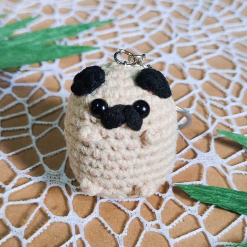 PUG DOG CHONKY AMIGURUMI CROCHET KEYCHAIN Shopee Philippines