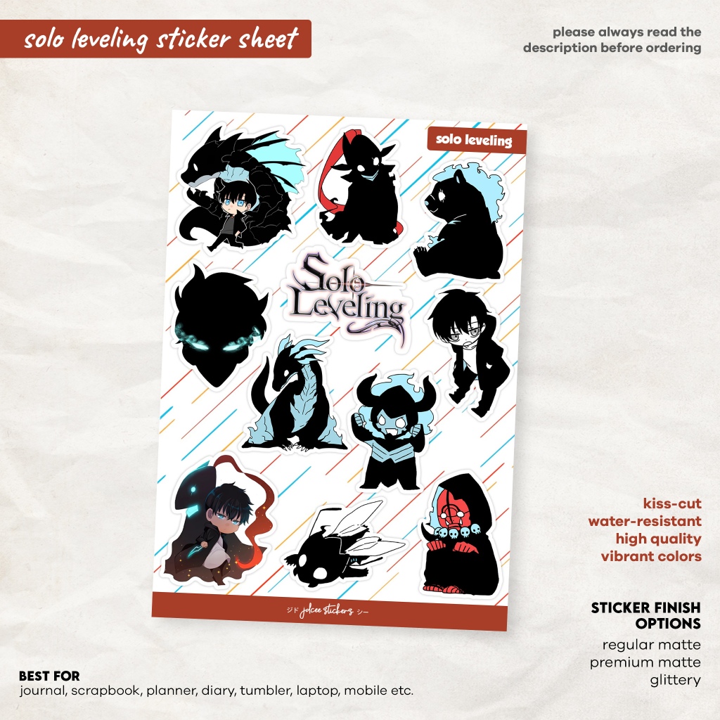 **STICKER SHEET** Solo Leveling Planner / Journal / Scrapbook / Diary ...