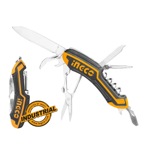 Ingco Multifunction 10 Knife Stainless Scissors Can Opener Swiss Bottle