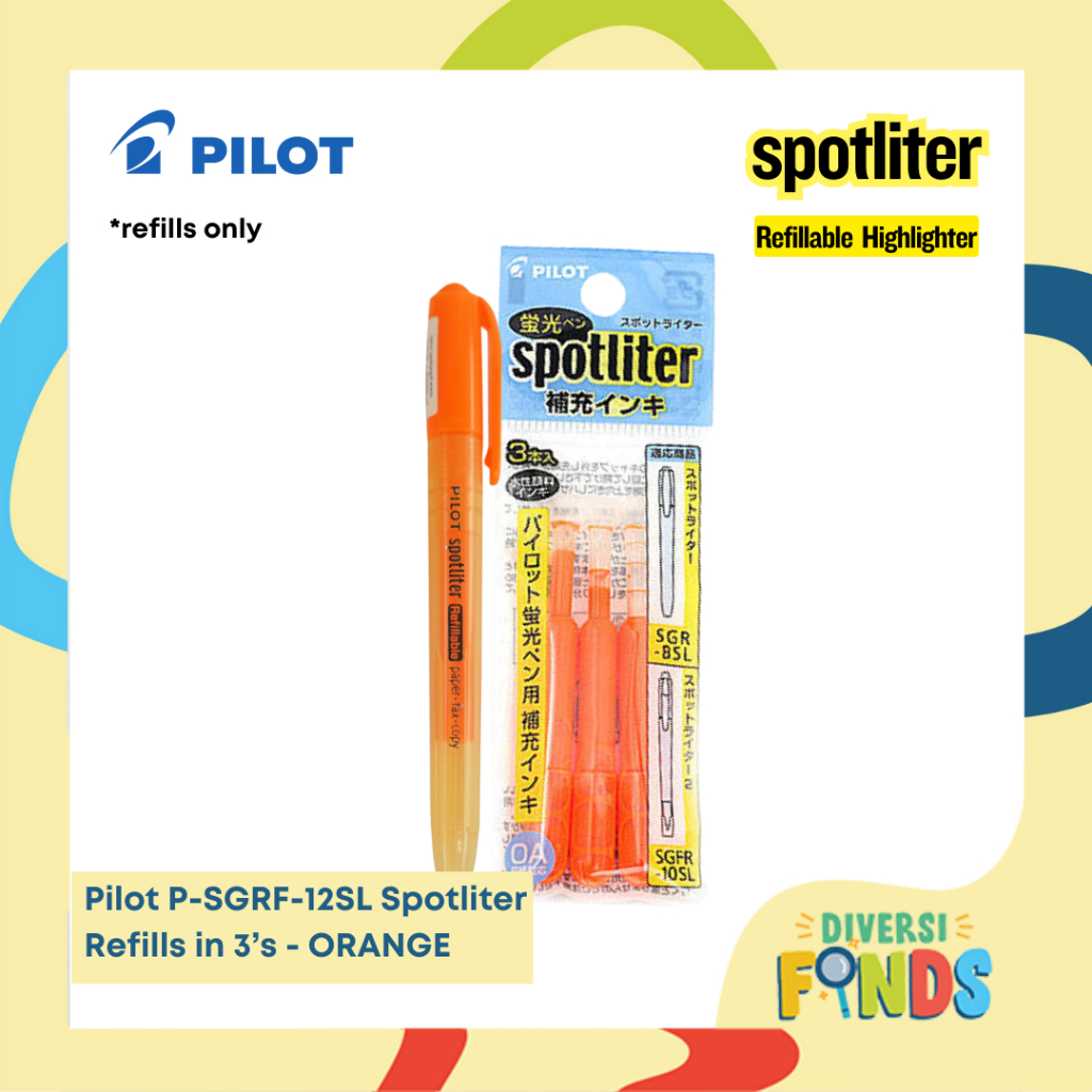 Pilot Spotliter Refillable Highlighter Yellow, Green, Pink - Main Image