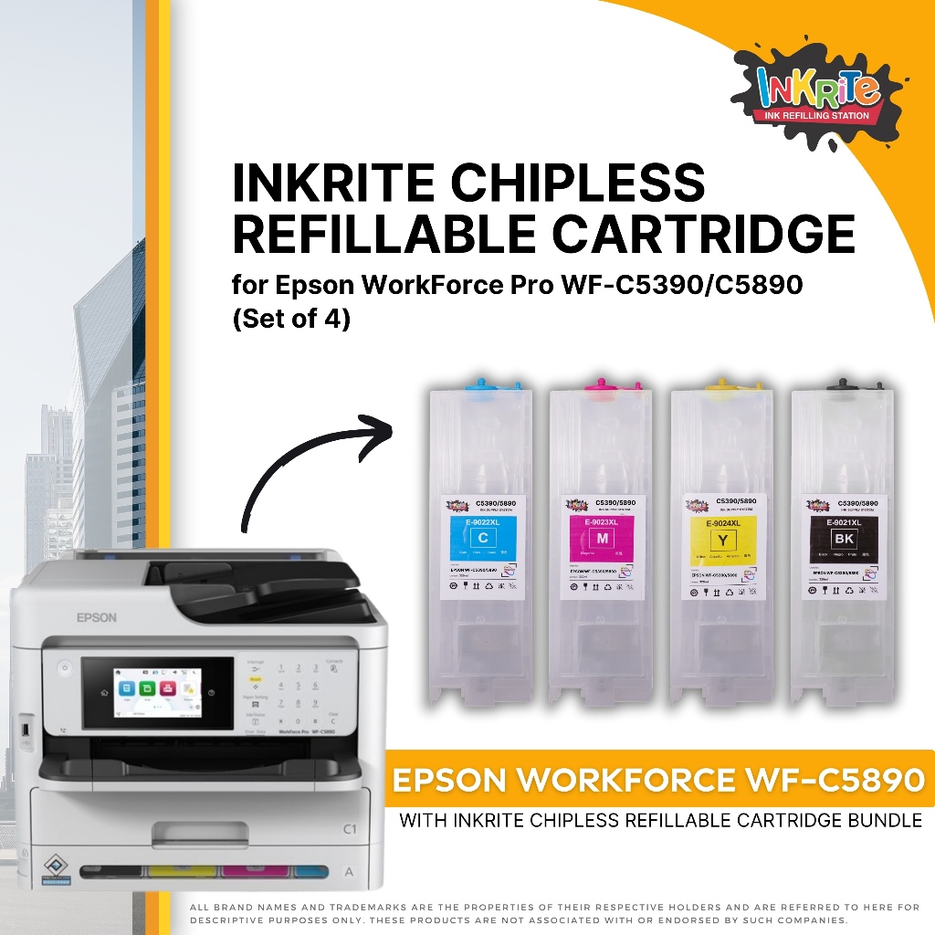 [BUNDLE] Epson WF-C5890 Printer with Inkrite Chipless Refillable ...