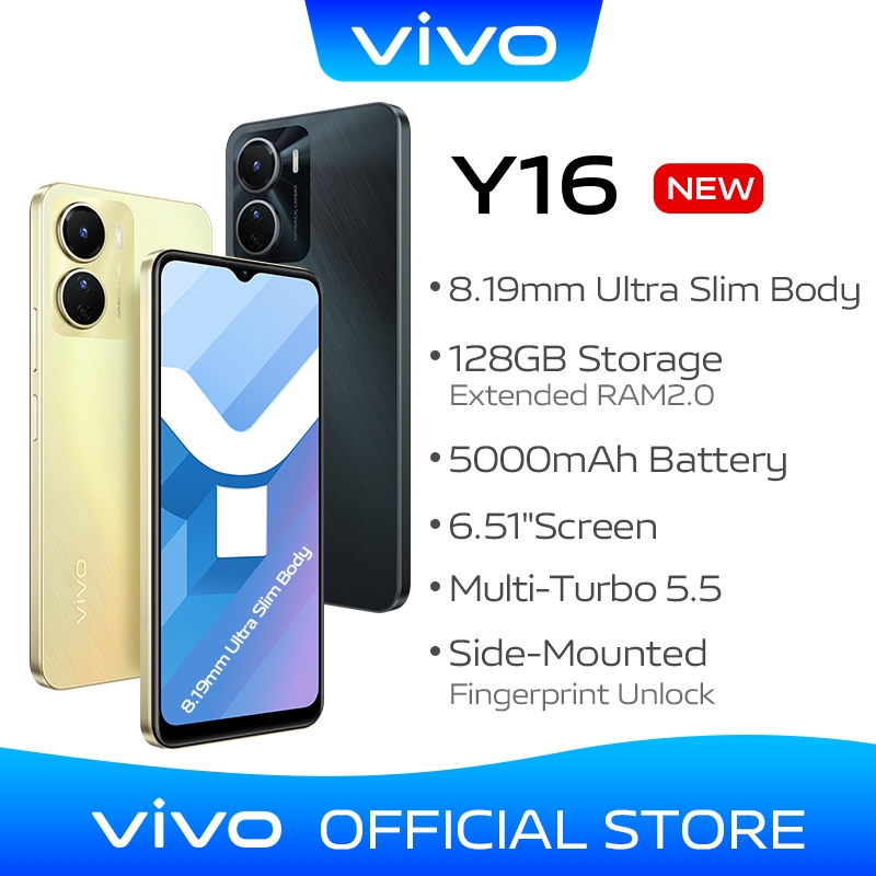 【SALE!】vivo Y16 cellphone 64/128GB ROM mobile 5000mAhBattery gaming phone  smartphone
