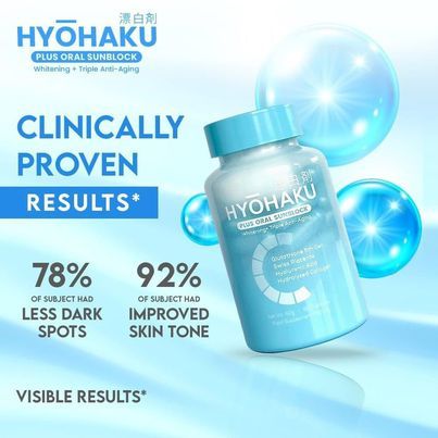 hyohaku glutathione Hyohaku Glutathione 60 capsule 730MG w/ Oral Sunblock with freebies