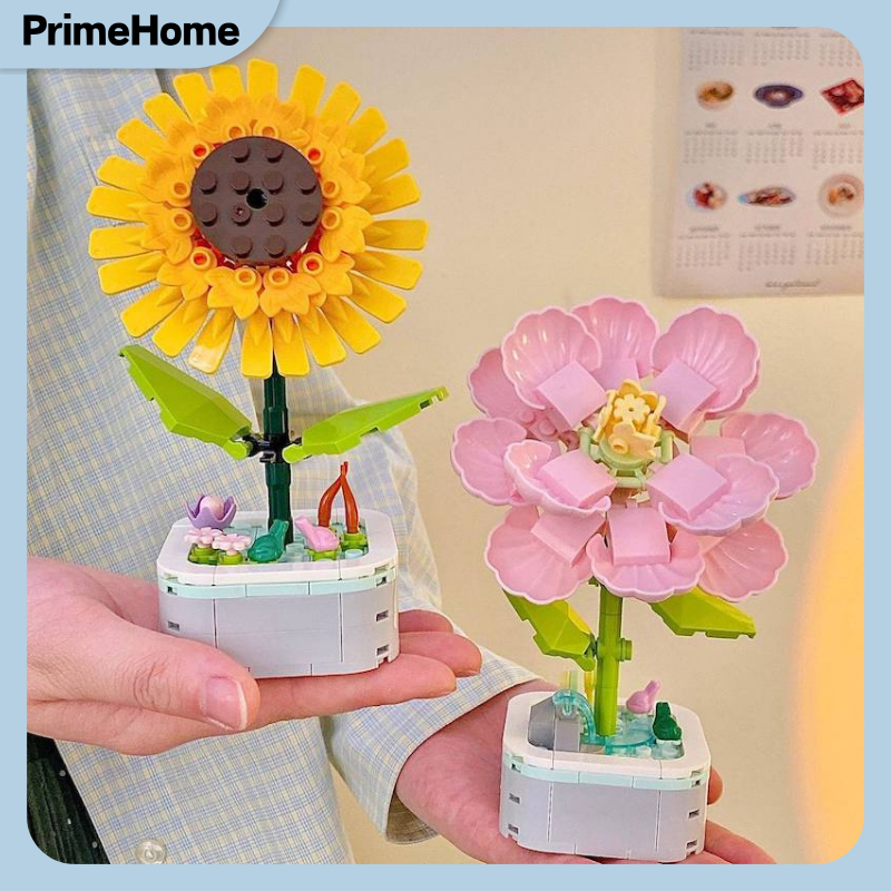 Building Blocks Flower Assembling Creative Educational Toys Bouquet For ...