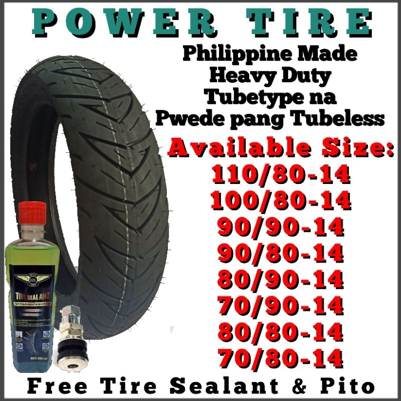 POWER TIRE S205/S204 SIZE 14 (Free Sealant & Pito) | Shopee Philippines