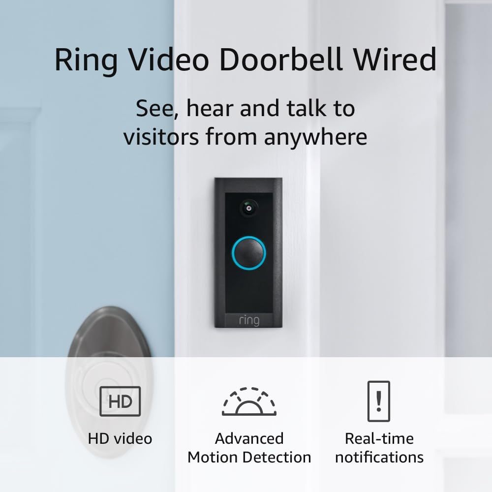 Ring by Amazon Video Doorbell Wired CCTV doorbell with voice and motion ...