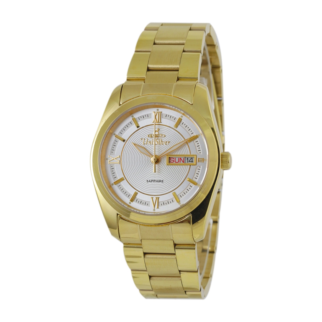 UniSilver TIME Men s Gold White Sapphire Glass Analog Stainless Steel watch KW2419 1204 Shopee Philippines