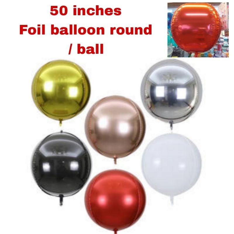 50 inches Giant Foil balloon round metallic | Shopee Philippines