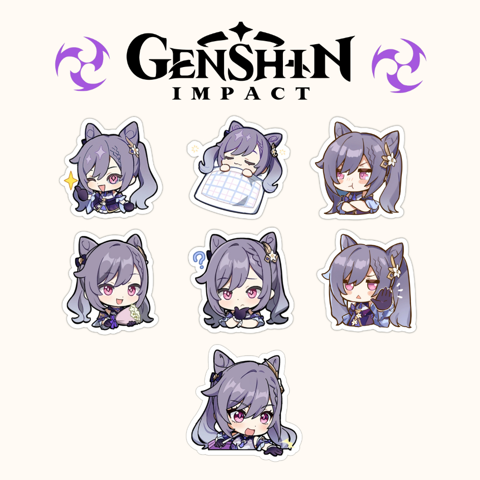 Genshin Impact Keqing Emoji Sticker Set (7pcs) 