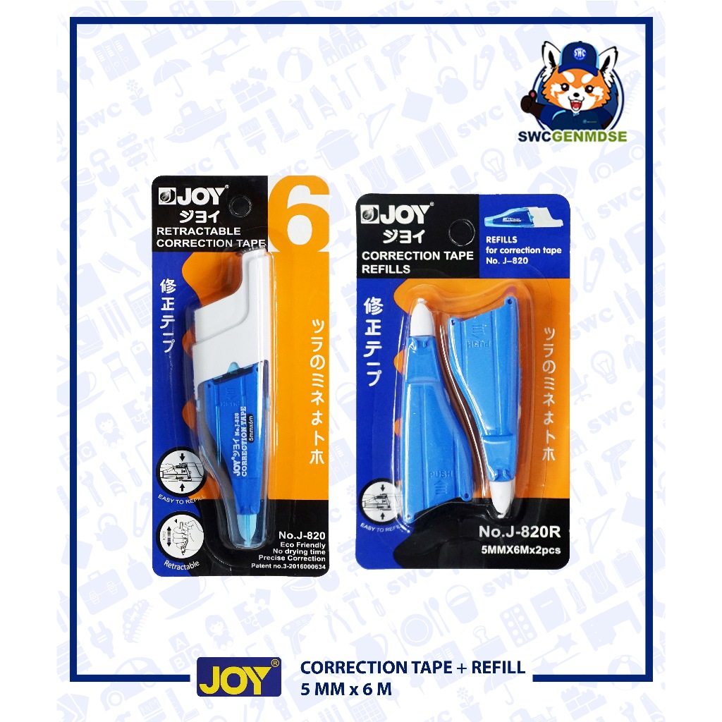 JOY Retractable Correction Tape J820 Correction Tape Refill J820R