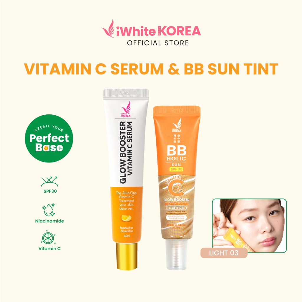 iWhite Korea Glow Booster Vitamin C Serum 40ml and iWhite Korea BB Holic Vitamin C Skin Tint