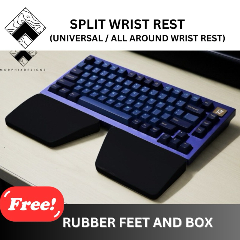 Morphix Designs' UNIVERSAL Keyboard Wrist Rest - Black/White, Wood ...