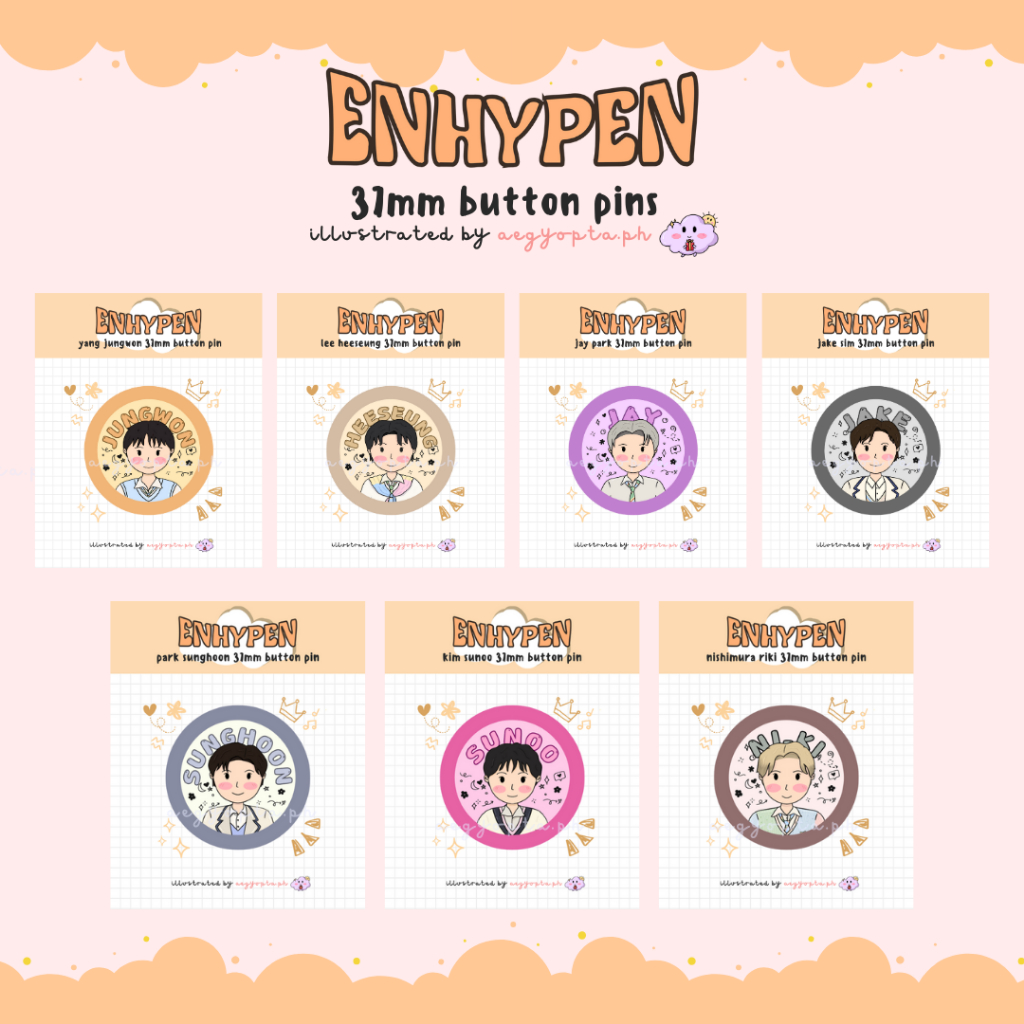 enhypen fate cute button pins | aegyopta.ph | Shopee Philippines