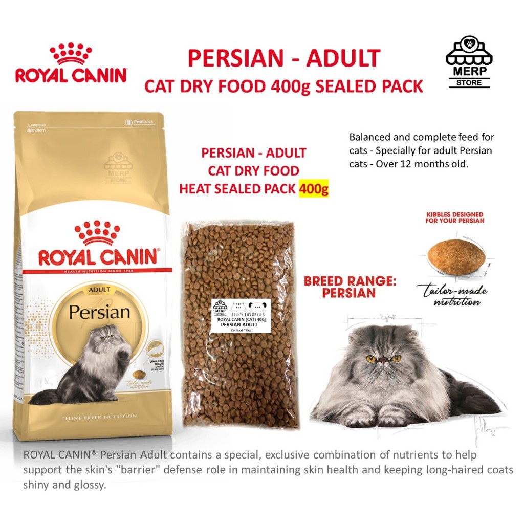 Royal Canin PERSIAN ADULT 400g Dry Cat Food Sealed Pack Shopee