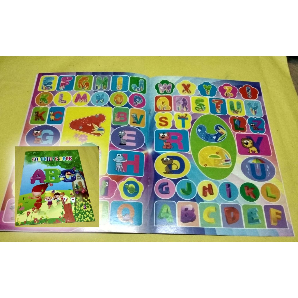 Coloring Book w/ stickers ( ABC) | Shopee Philippines
