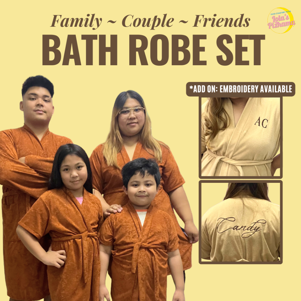 Bathrobe Family Set Couple Set Friends Set Pair Towelette Robe | Shopee ...