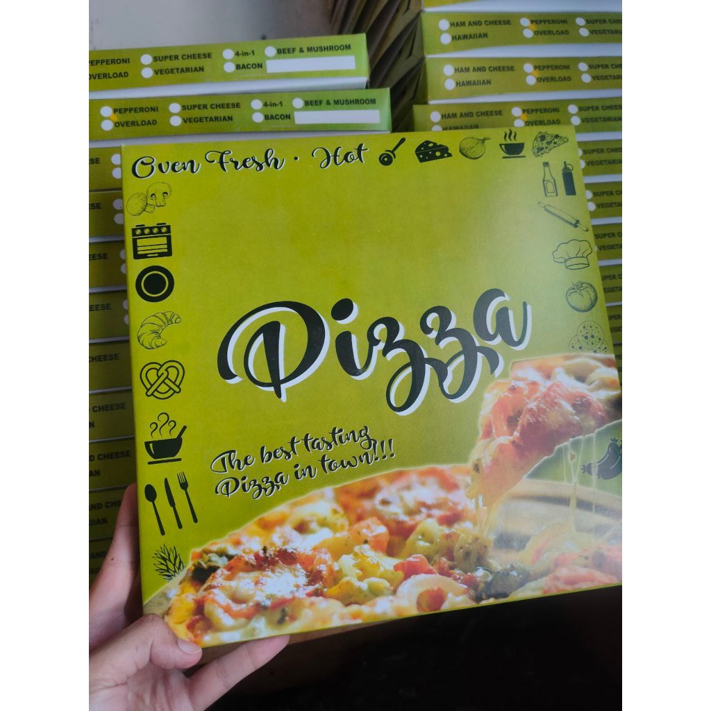 Clay coated Pizza Box (Generic Design) 11x11x1.5 inch (100 pcs