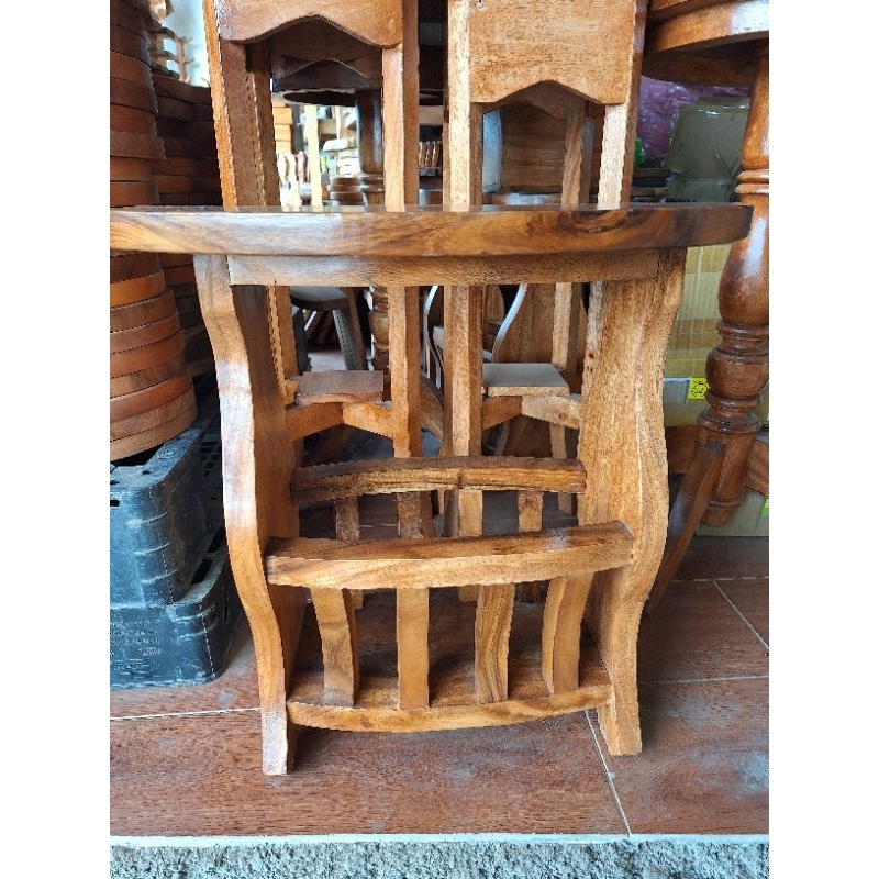 Wooden Acacia Side Table Magazine Rack | Shopee Philippines