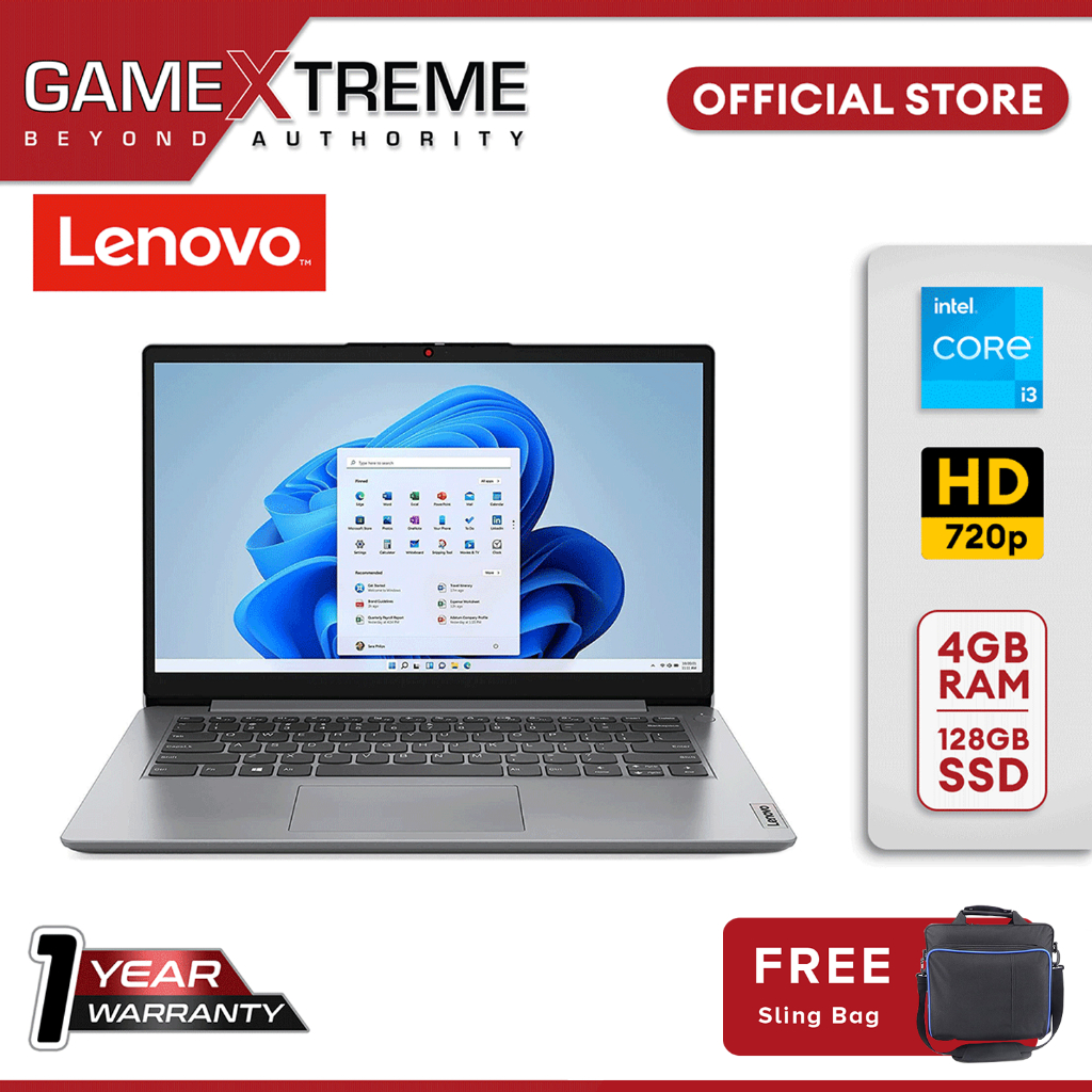 Lenovo 2022 IdeaPad 1 14” HD Laptop Intel Core i3 4GB RAM/128GB