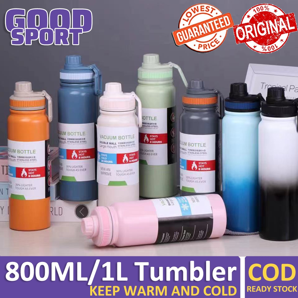 600/800/1000ML Tumbler Water Bottle kid adult Stainless Steel Double Wall  flask thermos hot and cold
