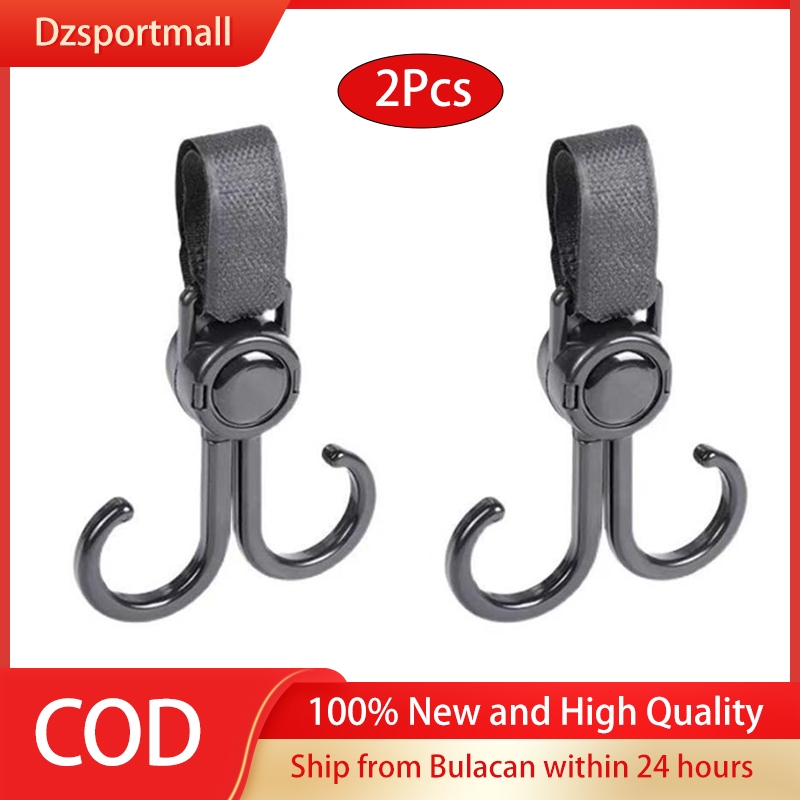 Double Hook Baby Stroller Hanger 360-degree Rotation Adjustment Cart ...