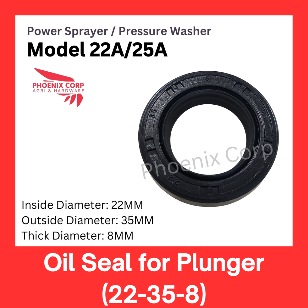 (22-35-8) Plunger Oil Seal / Piston for KC25 Kawasaki Belt Type Power ...