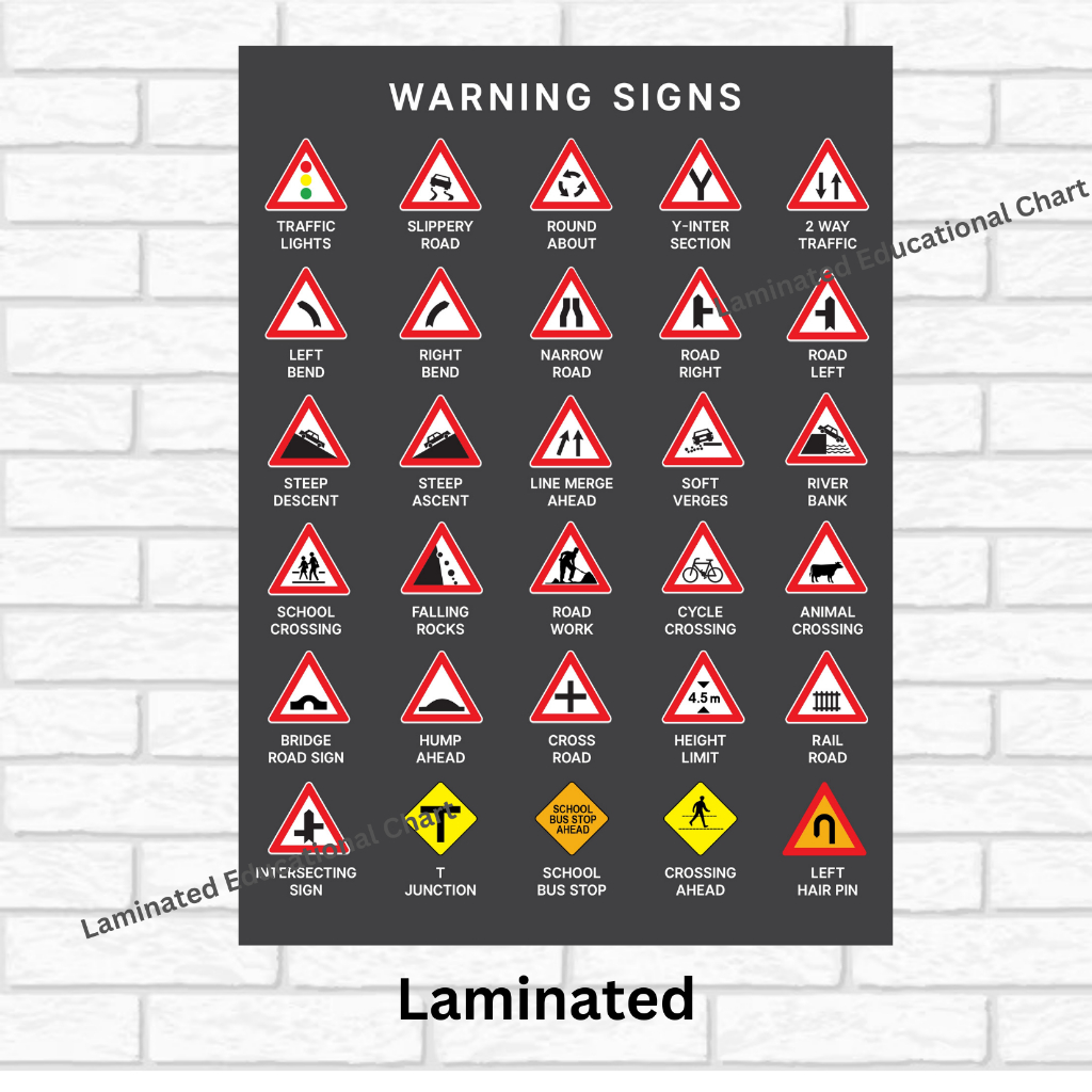 Laminated Road Signs, Traffic Signs, Traffic Safety, Road Safety Charts ...