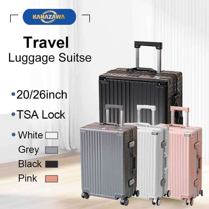 KANAZAWA Luggage Suitcase Aluminum With Customs Lock Travel Boarding ...