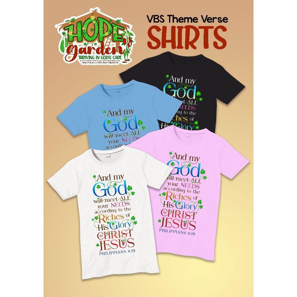 VBS Hope Garden Official Theme Verse Tshirt (for Vacation Bible School