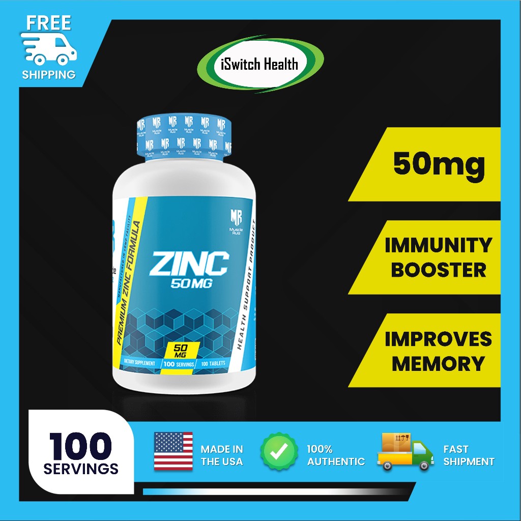 Muscle Rulz Zinc - 50mg - 100 Tablets | Promotes Immunity | Shopee ...