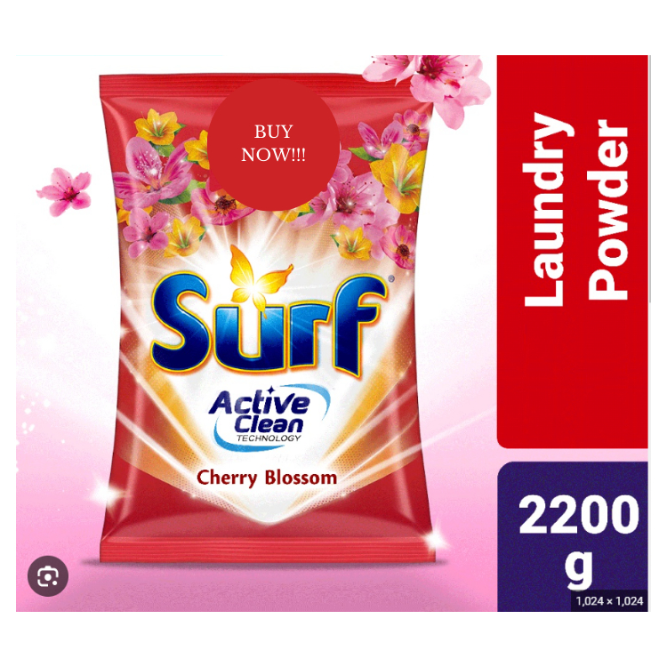 SURF POWDER DETERGENT LAUNDRY ACTIVE CLEAN CHERRY BLOSSOM ROSE FRESH ...