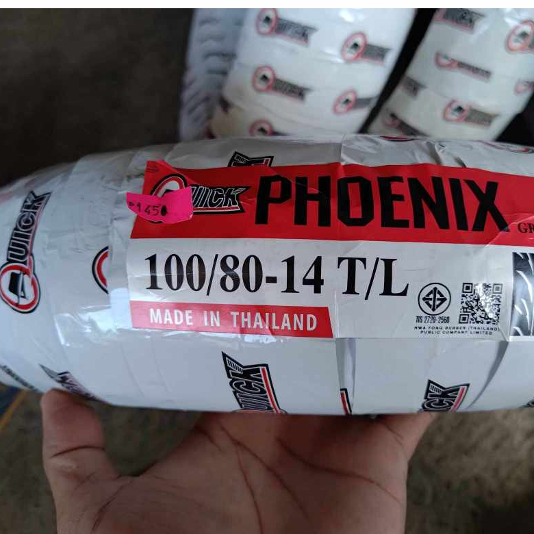 QUICK PHOENIX TUBELESS TIRE free tire Sealant and Pito 100/80/14--70/80 ...
