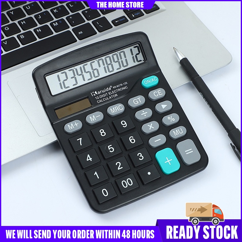 Electronic Calculator 12 Digit Display Multi-functional Big Button ...