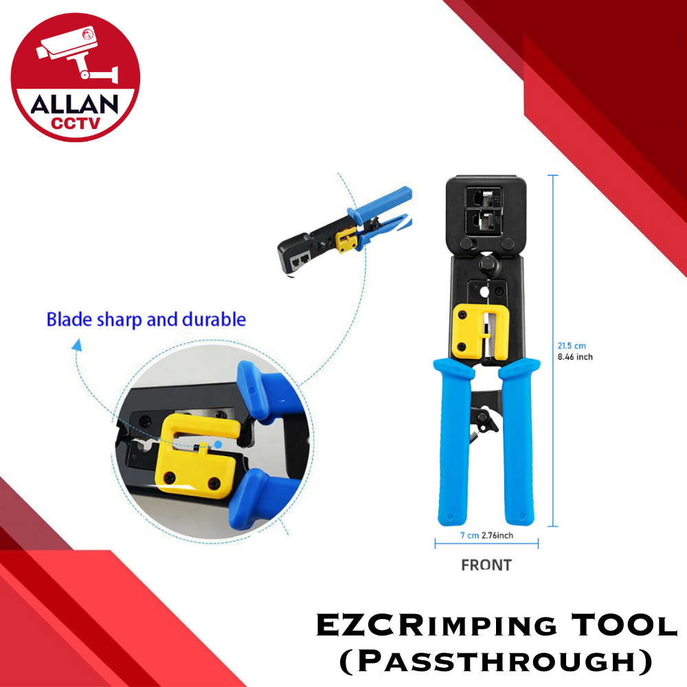 Allan CCTV EZCrimping Tool For Rj45 Passthrough Connector Network Cable ...