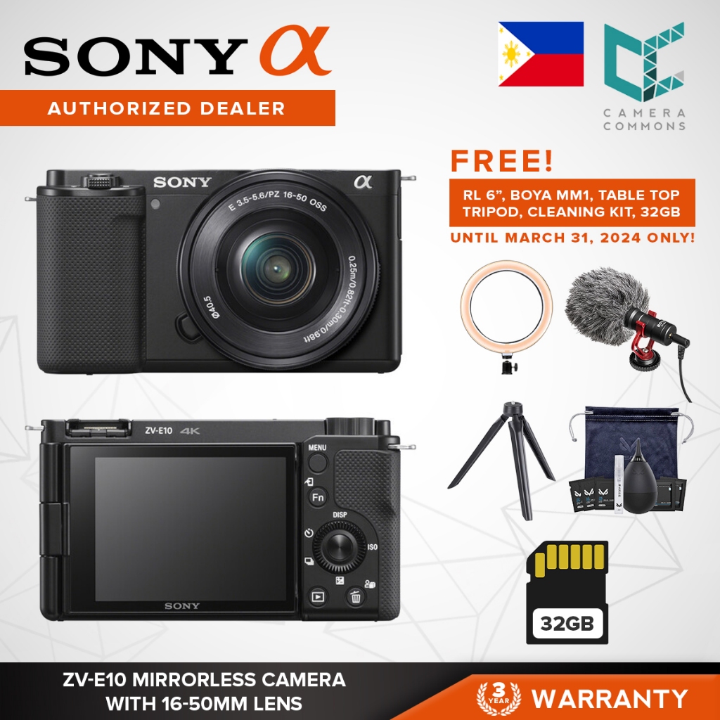 Sony ZVE10 Mirrorless Camera Body with 1650mm Lens ZVE10 Shopee