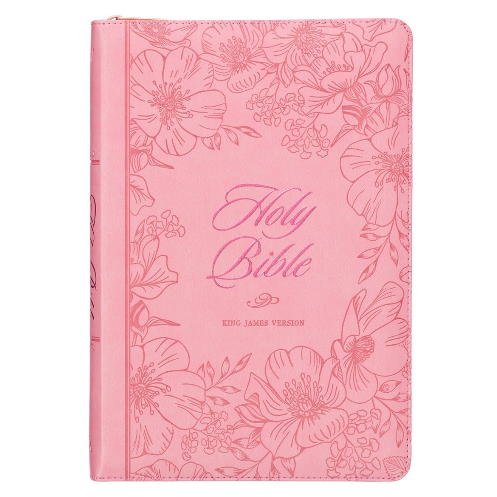211 | King Jame James Version (KJV) Pink Faux Leather Large Print ...