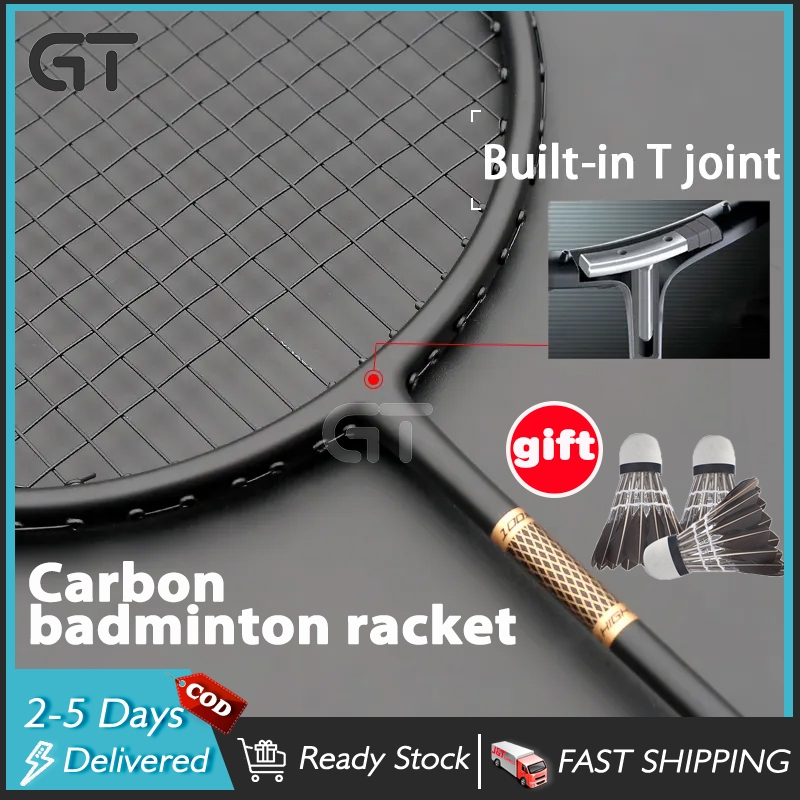 GT 24lbs Badminton Racket Original Carbon Full Fiber Professional High ...