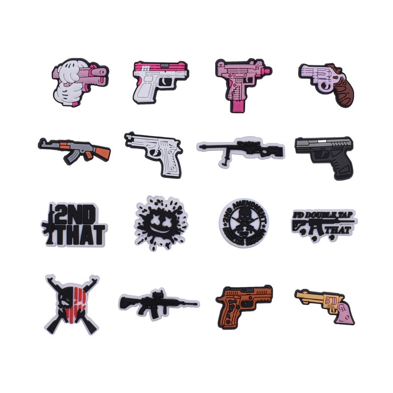 crocs jibbitz set Cartoon Gun series crocs Jibbits Charm shoe bag ...