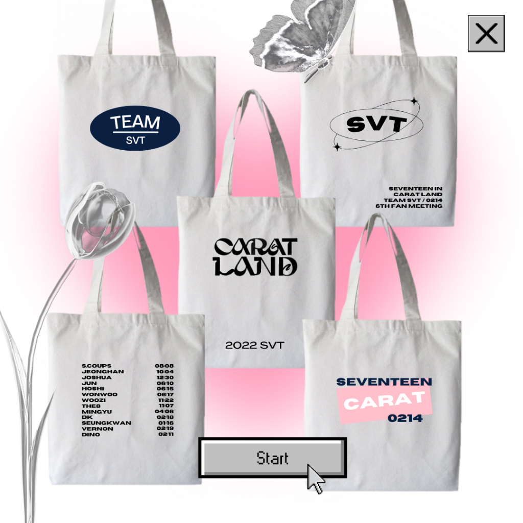 G2TUP Kpop Seventeen Canvas Tote Bag - Korean Album Merch Fan Gift