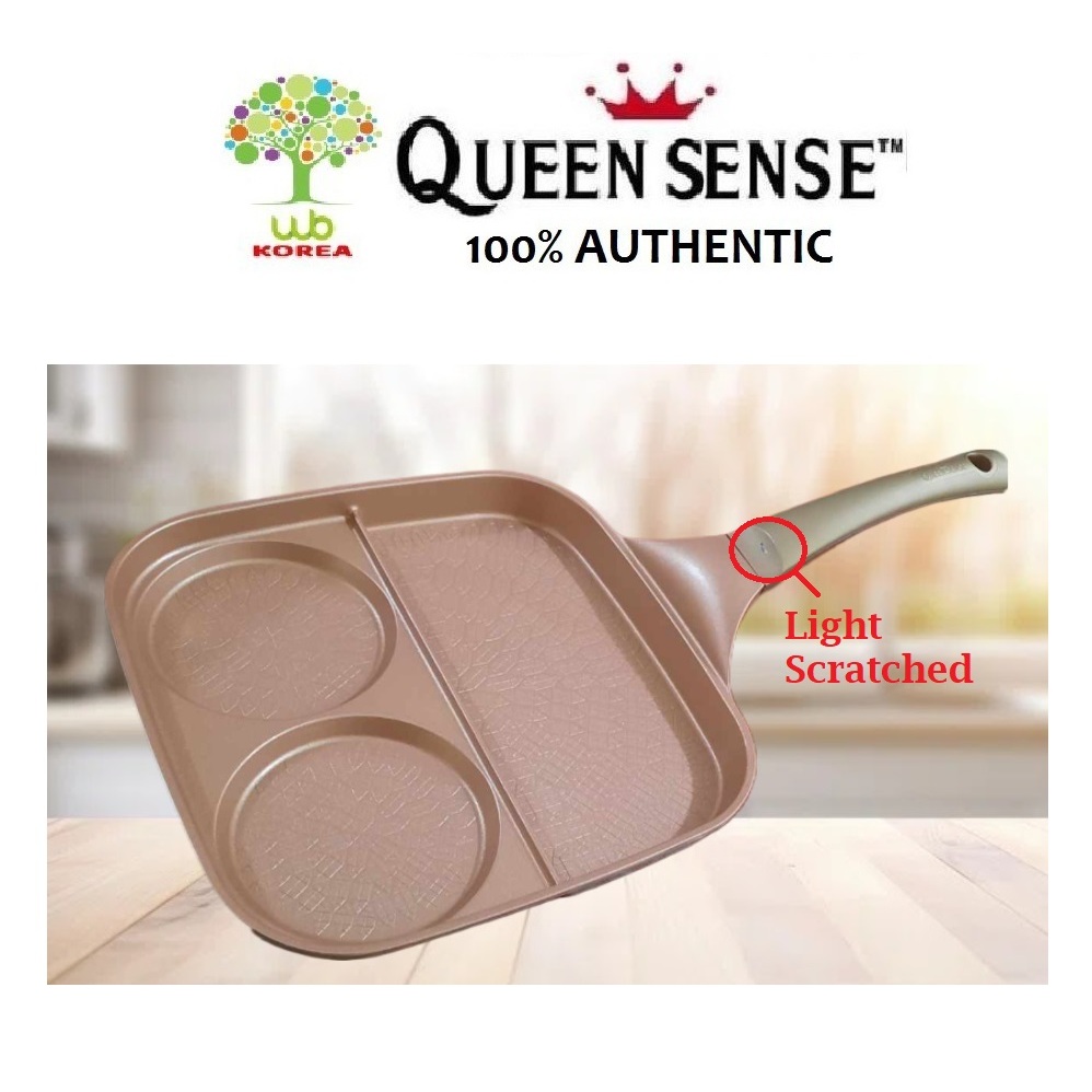 QUEEN SENSE Titanium Coating Induction Egg Multi Pan 27cm Rose Gold ...