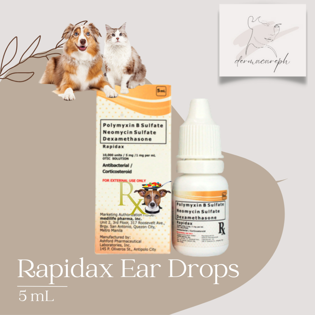 Rapidax Ear Drops 5ml l 1 piece l Expiry Date 5/2026 For Humans & Pets
