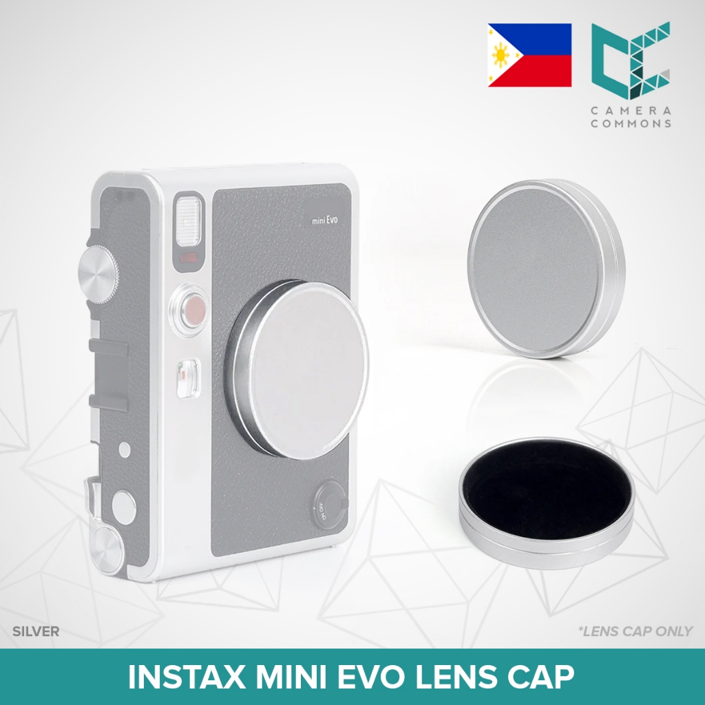 Lens Cap Protective Cover Silver for Fujifilm Instax Mini Evo Hybrid ...