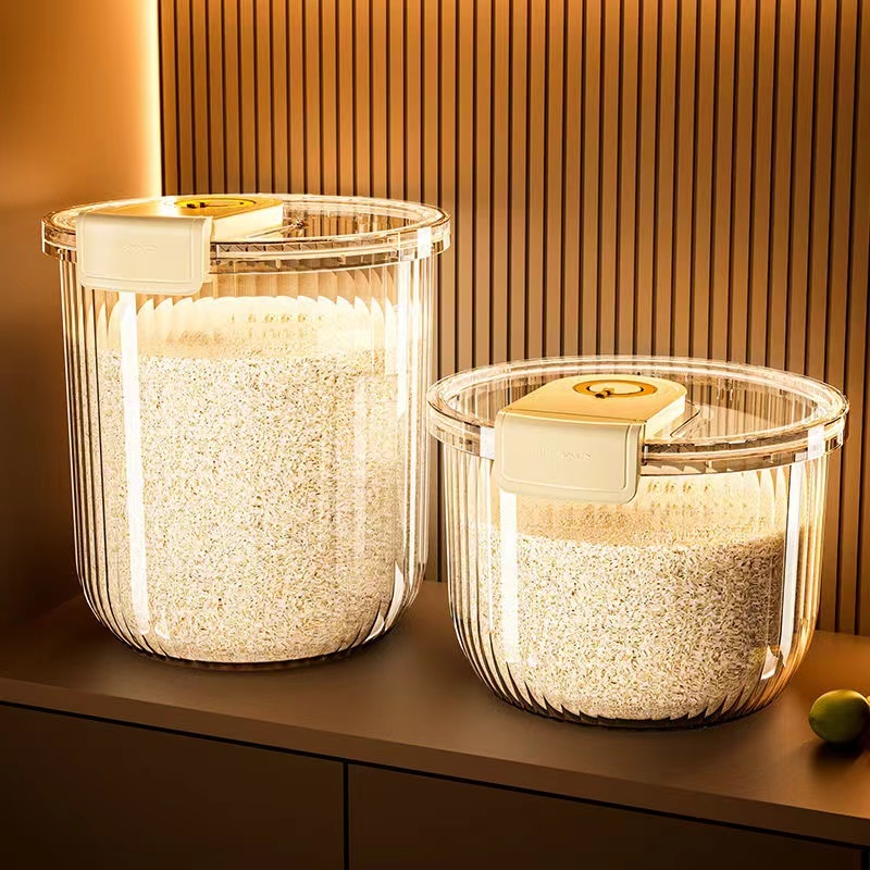 8kg/12kg Rice Dispenser Rice Storage Container with Lid and Measuring ...