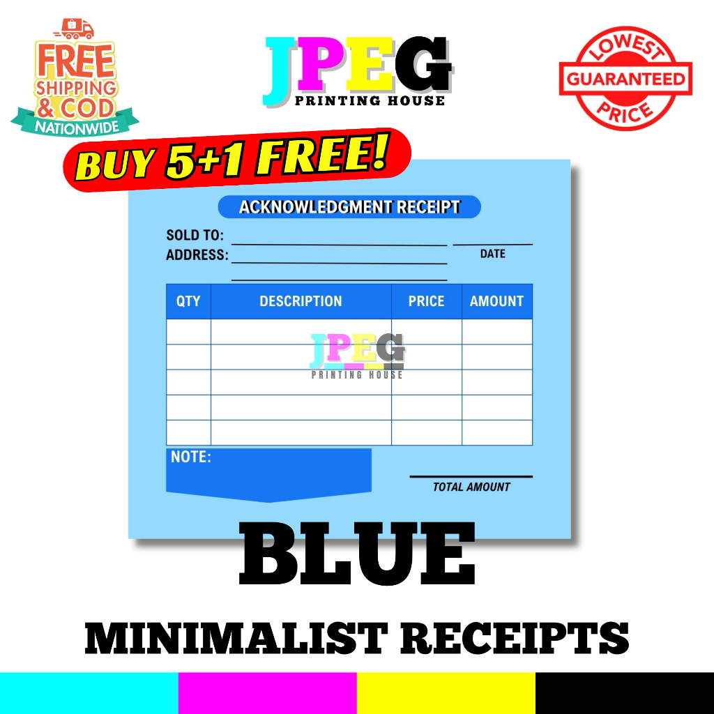 MINI V2 BLUE Minimalist Acknowledgement Receipt Resibo for Sellers ...