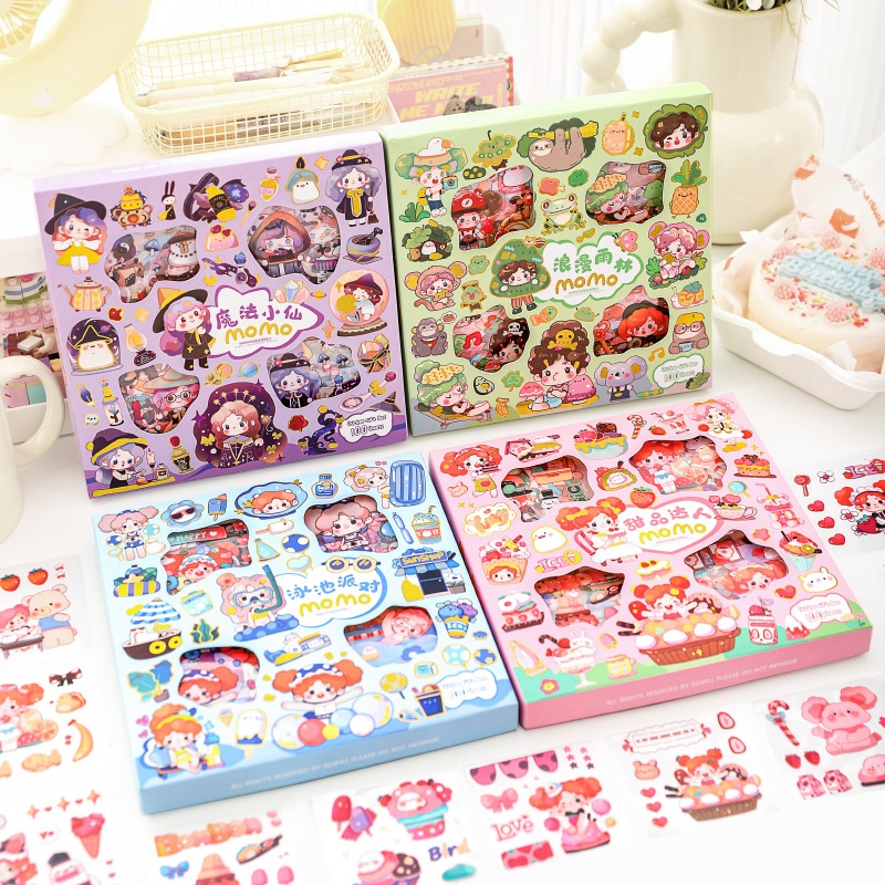 100PCS Cute Waterproof Sticker Set Transparent Stationary Stickers ...
