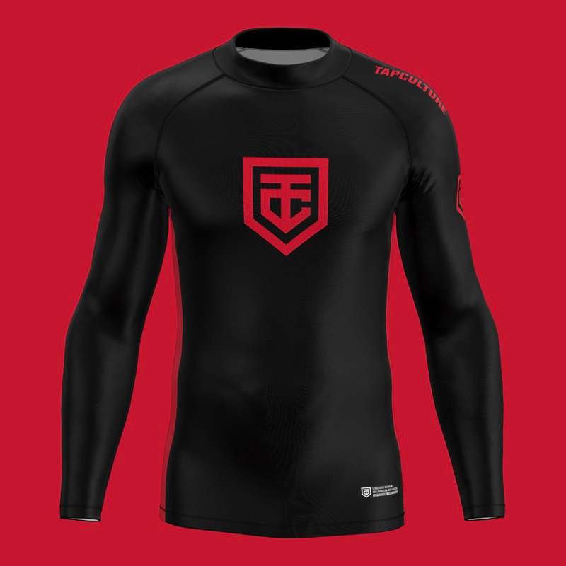 TC Comp V1.2 Men's Long Sleeve Black and Red Rash Guard | Shopee ...