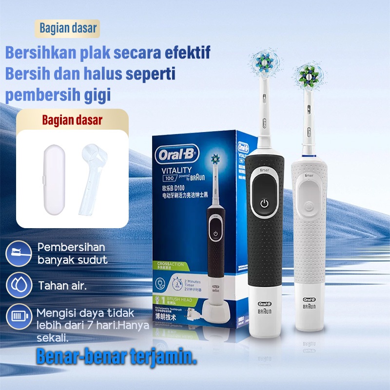 【FREE GIFTS】Oral B D100 Electric Brush 2D Vitality Cleaning Electronic ...