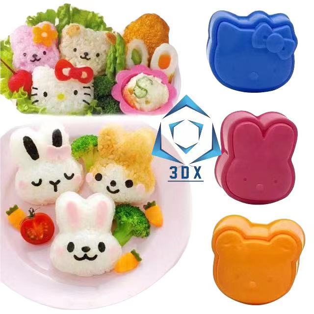 3dx 3pcs Cartoon Sushi Maker Boiled Egg RIce Roll Molde Kitchen DIY ...